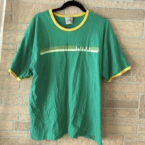Vintage early 90s men’s XXL Nike grey tag tee shirt Green Yellow